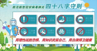 防范新冠疫情四十八字守则疫情防控绿色