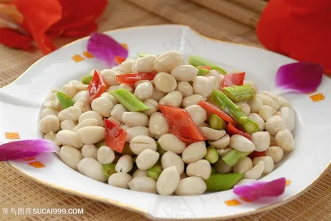 芦笋花仁中华美食摄影图 芦笋花仁中华美食摄影图
