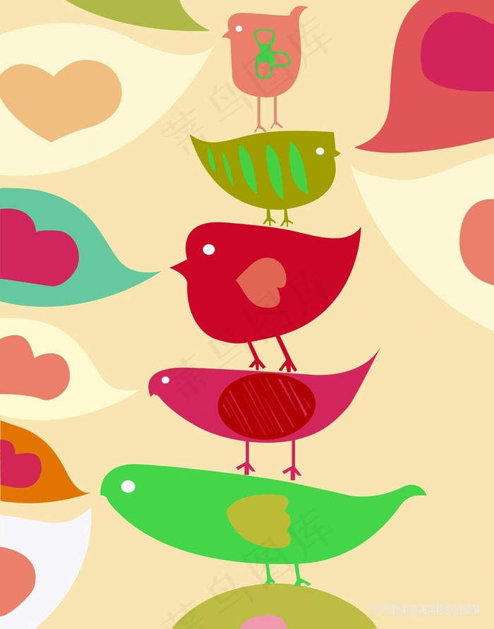 水彩鸟高清插画装饰画