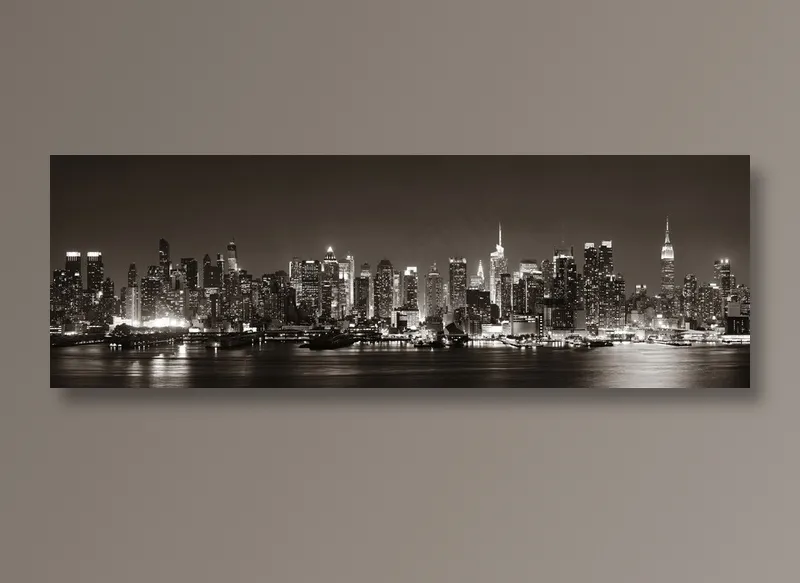 城市建筑黑白风景画