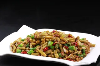 酸豆角炒肉沫