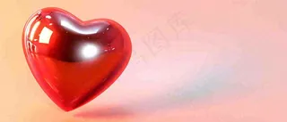 简约爱心3D立体，公益活动情人节感恩节