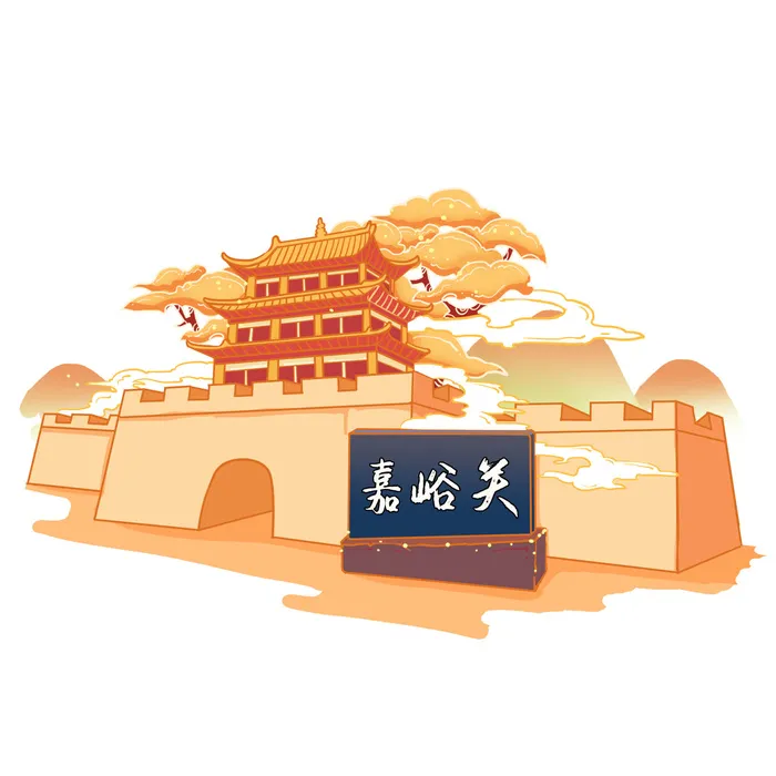 国潮风旅游建筑城市地标景区北京上海插图插画元素素材设计模板