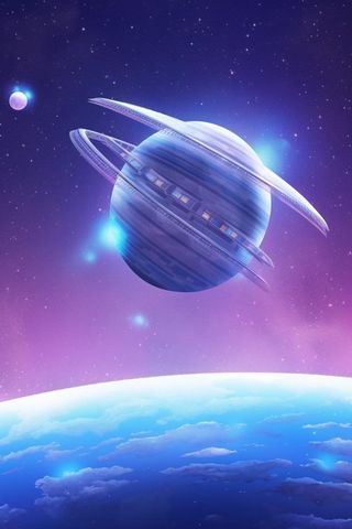 星空意境蓝色创意背景