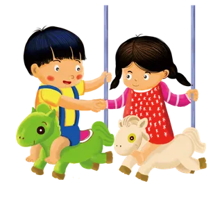 木马玩具剪贴画儿童节幼儿园插画