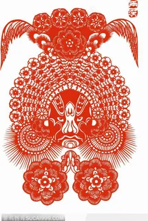 花脸京剧的脸谱剪纸