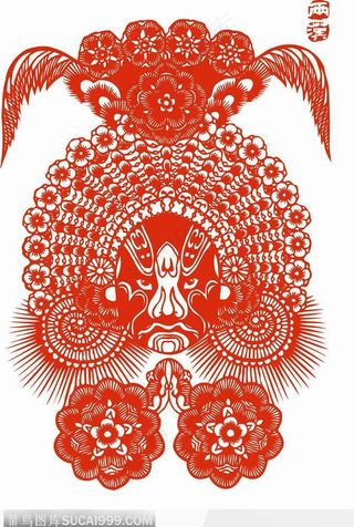 花脸京剧的脸谱剪纸