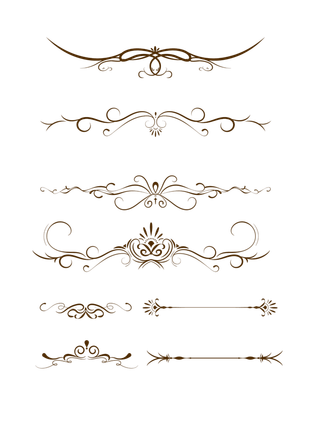 欧式矢量线条边框素材