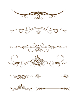 欧式矢量线条边框素材