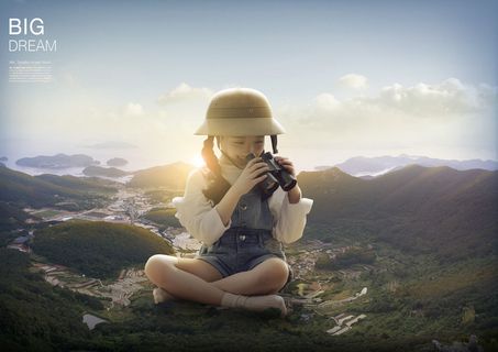 儿童梦想天空psd背景