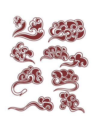 中国风古典式线条祥云纹底纹图案纹理装饰背景素材AI素材