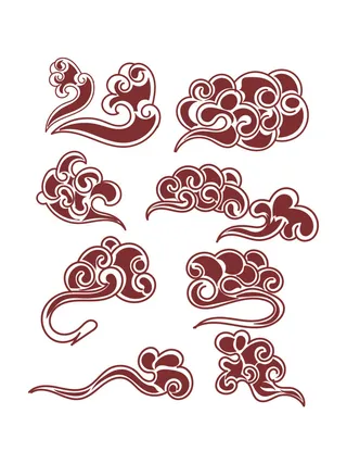 中国风古典式线条祥云纹底纹图案纹理装饰背景素材AI素材