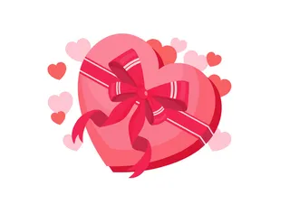 粉色创意矢量爱心礼盒 元素 免扣元素