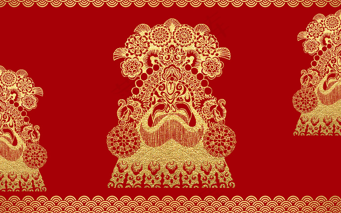 中国风古风国潮祥云旭日背景