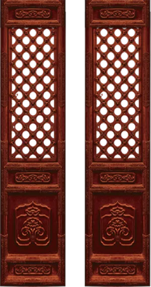 古代古风传统扇门屏风隔挡