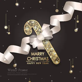 圣诞节贺卡黑色背景