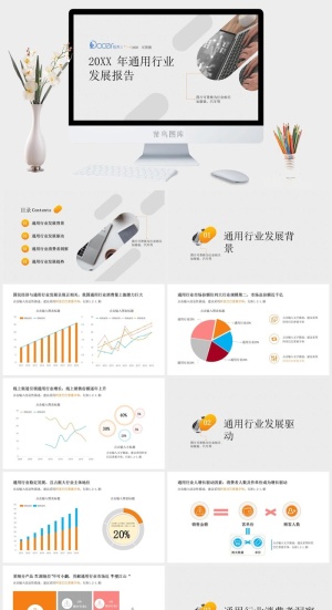 简洁通用行业市场洞调分析报告预览图