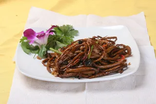 41 肉碎香爆茶树菇－阜平饺子城