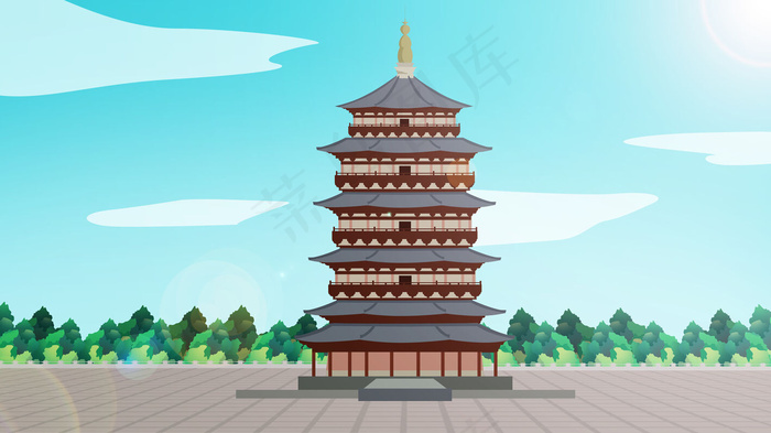 古风建筑插画