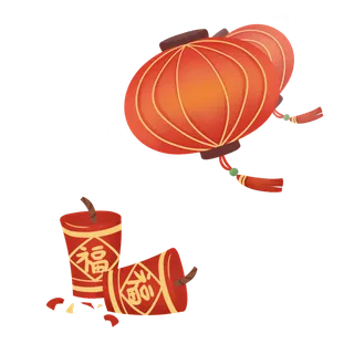 红色烟花爆竹免扣素材
