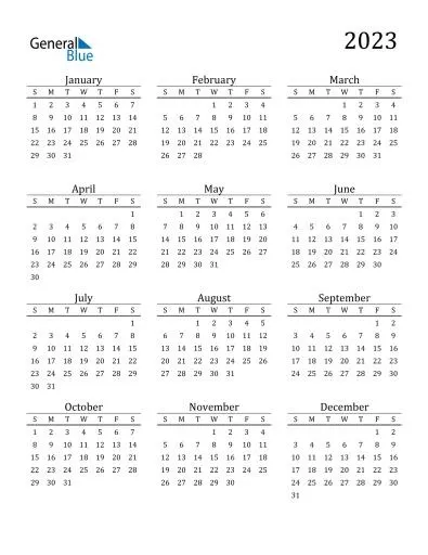 2023 年日历 PNG免抠(1800x2329)