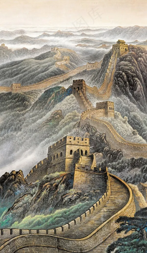万里长城玄关装饰画