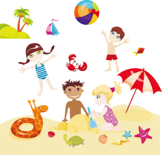 海洋沙滩卡通