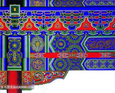 中国传统建筑房梁古典吉祥图案纹饰