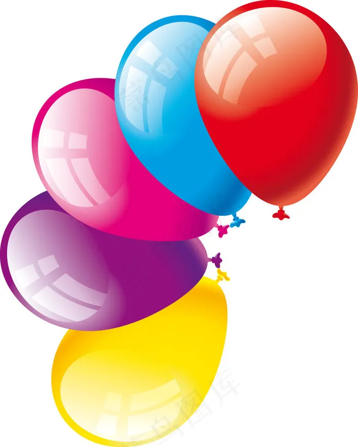 5个彩色汽球