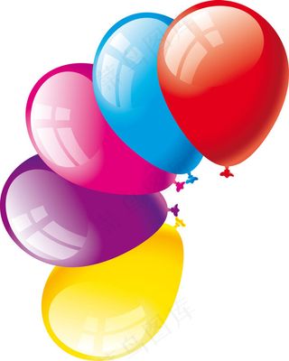 5个彩色汽球