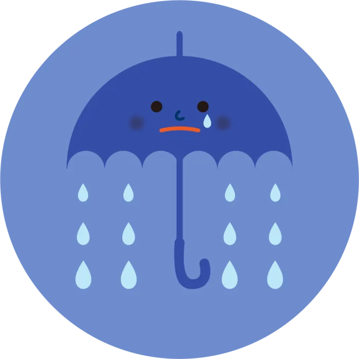 卡通风哭泣的雨伞