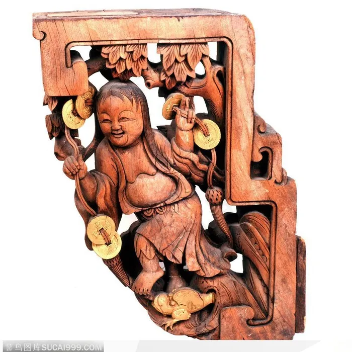 大笑的木雕人物 大笑的木雕人物