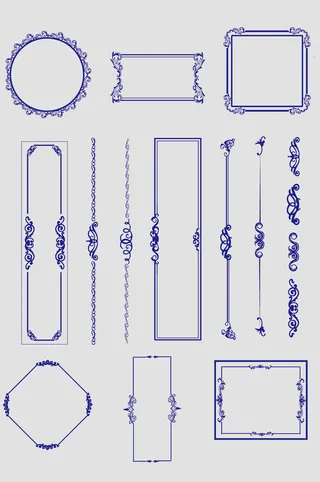 矢量欧式花纹花边