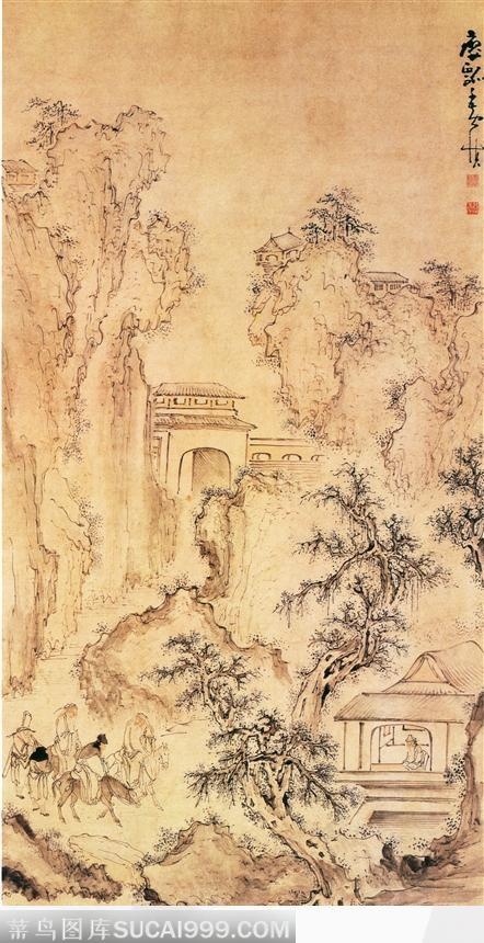 山下庭院图