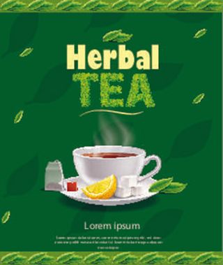绿茶茶杯绿色海报