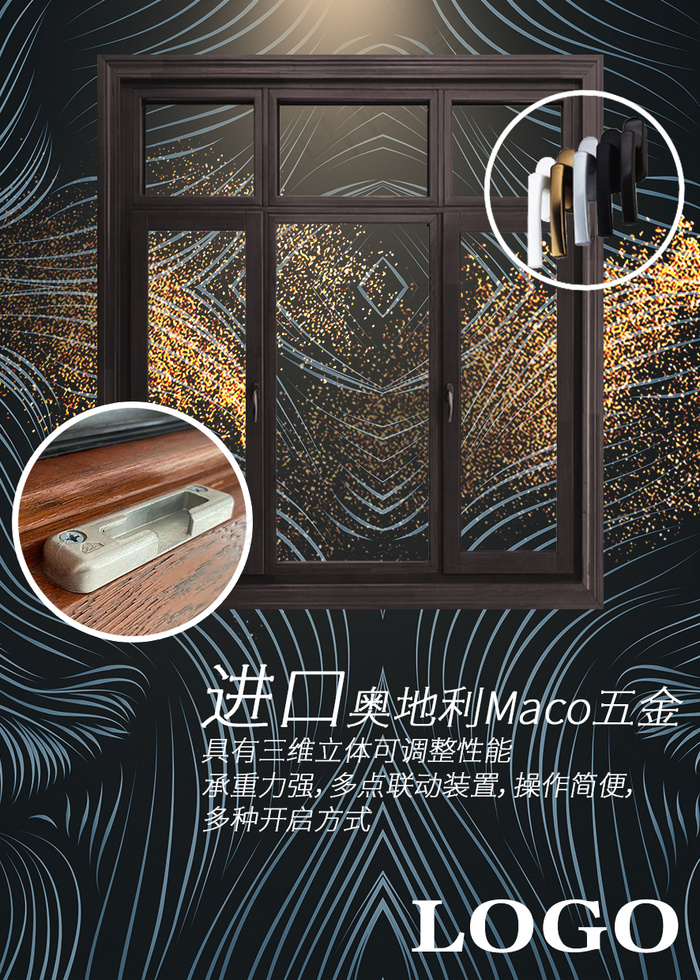 铝包木门窗工艺细节海报