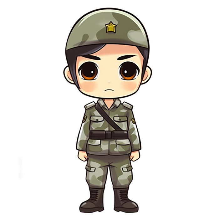 军人士兵卡通免抠(1024x1024)