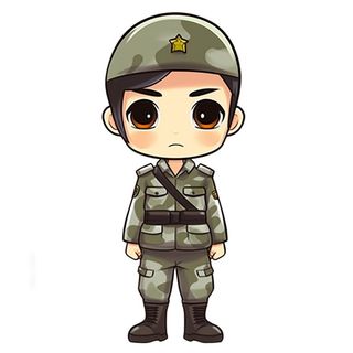 军人士兵卡通免抠