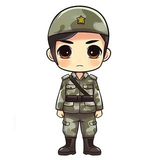 军人士兵卡通免抠
