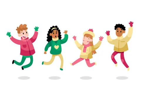 冬天服饰服装冬装穿冬装保暖冬季卡通人物男女装Ai矢量图片素材