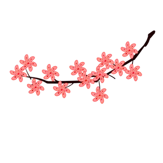 春天浪漫粉红色樱花手绘樱花梅花桃花花朵图片PNG免扣素材