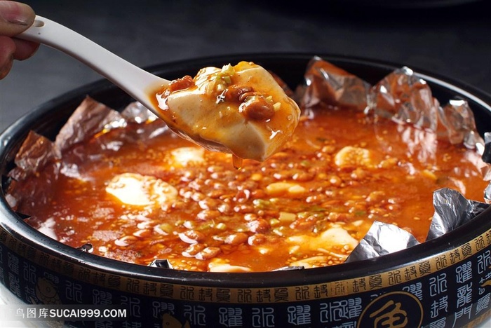 沸腾豆花中华美食摄影图