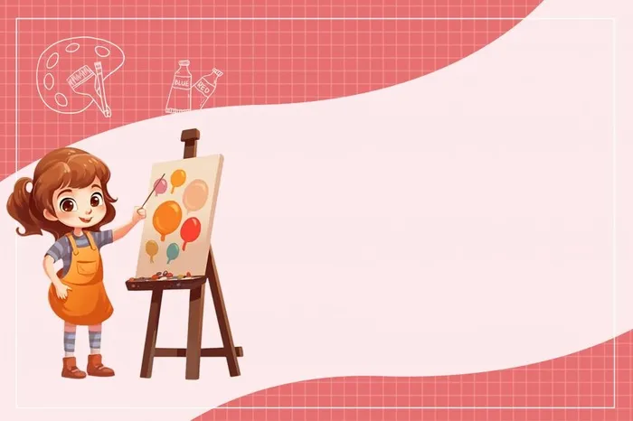 卡通儿童绘画简约粉色banner背景