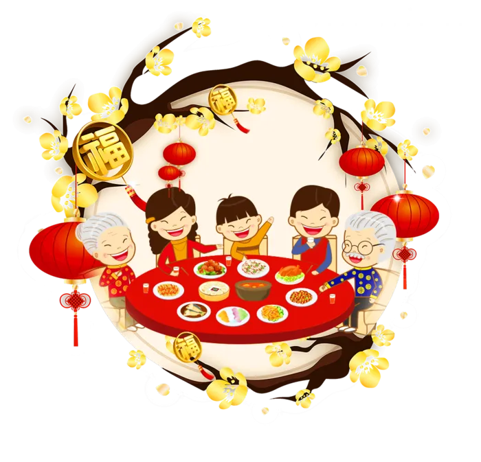 节日一家人吃饭素材