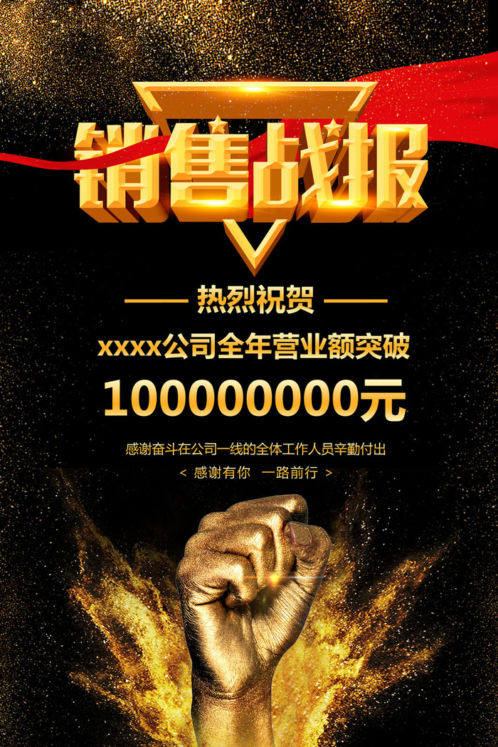 2022企业公司销售业绩年终大捷军令喜报PSD设计素材模板