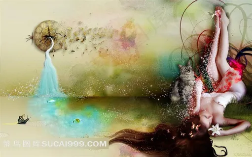 性感迷人清纯美女插画壁纸素材 性感迷人清纯美女插画壁纸素材