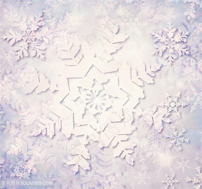 金色背景的大片雪花高清图片