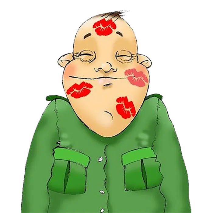大叔亲吻卡通