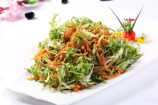 苦菊拌丁香鱼 (2)