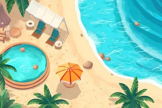 海滩海边夏日游泳背景